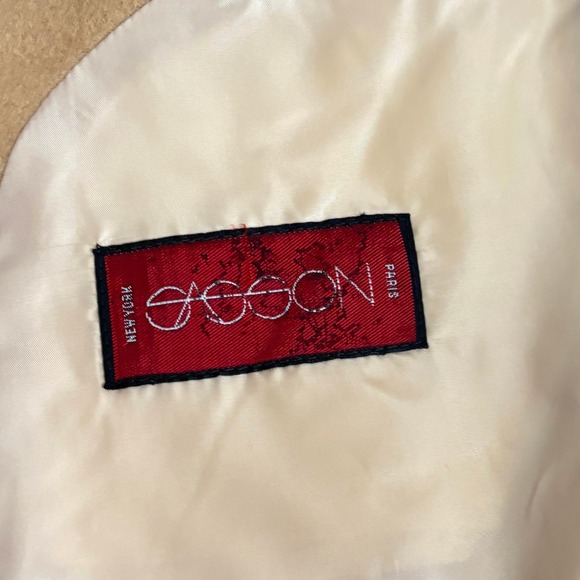 VTG 80s Sasson Camel Blazer Mens 46L Soft Textured Sport Coat Classic Academia - Picture 7 of 9